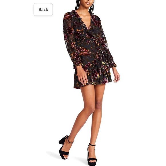 Betsy Johnson burnout velvet wrap dress - Picture 1 of 6